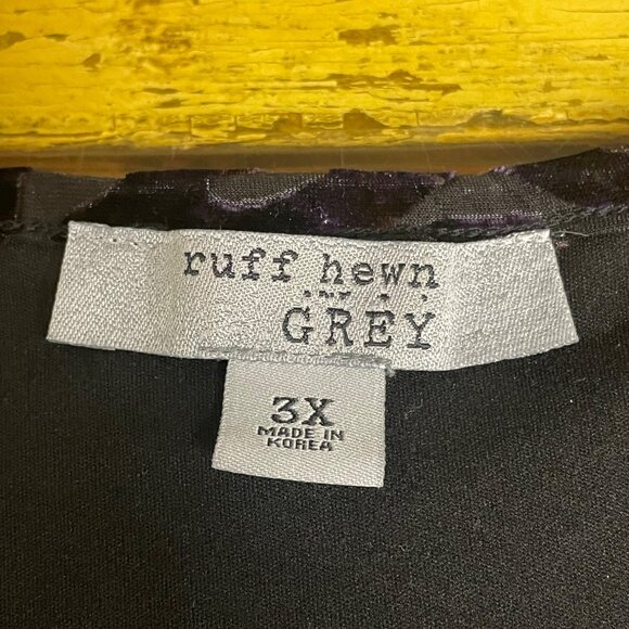 Ruff Hewn Grey Velvet Burnout Top Sz 3X Paisley Goth Witchy Whimsigoth - Picture 6 of 6